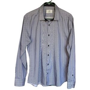 SARTORIA ASA MENS XL SHIRT NAVY WHITE STRIPED